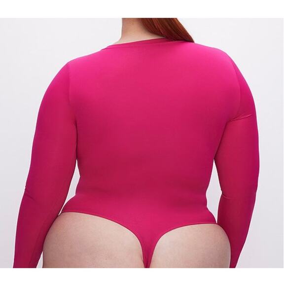 Good American Scuba Crew Neck Long Sleeve Bodysuit | 2XL, Pink NEW $95 - Picture 3 of 4